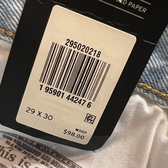 BRAND NEW LEVIS 501 high rise skinny 29x30 - Picture 4 of 7